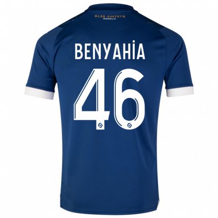 Kandiny Enfant Maillot Aylan Benyahia-Tani #46 Bleu Foncé Tenues Extérieur 2023/24 T-Shirt