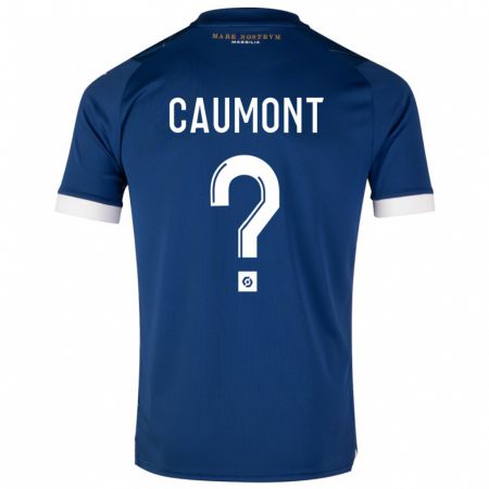 Kandiny Enfant Maillot Enzo Caumont #0 Bleu Foncé Tenues Extérieur 2023/24 T-Shirt
