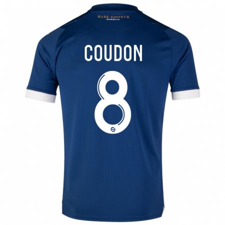 Kandiny Enfant Maillot Marine Coudon #8 Bleu Foncé Tenues Extérieur 2023/24 T-Shirt