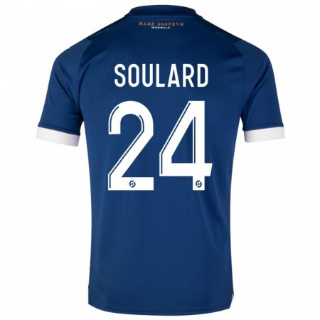 Kandiny Enfant Maillot Amandine Soulard #24 Bleu Foncé Tenues Extérieur 2023/24 T-Shirt