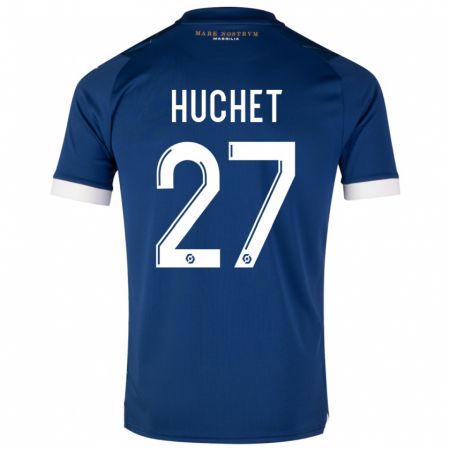 Kandiny Enfant Maillot Sarah Huchet #27 Bleu Foncé Tenues Extérieur 2023/24 T-Shirt