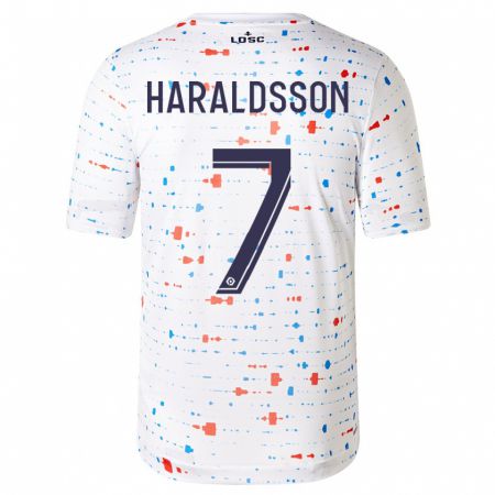 Kandiny Enfant Maillot Hákon Arnar Haraldsson #7 Blanc Tenues Extérieur 2023/24 T-Shirt