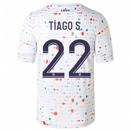 Kandiny Enfant Maillot Tiago Santos #22 Blanc Tenues Extérieur 2023/24 T-Shirt