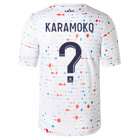 Kandiny Enfant Maillot Ibrahim Karamoko #0 Blanc Tenues Extérieur 2023/24 T-Shirt