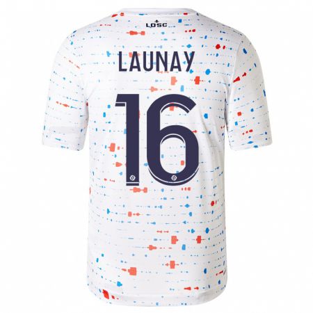 Kandiny Enfant Maillot Elisa Launay #16 Blanc Tenues Extérieur 2023/24 T-Shirt