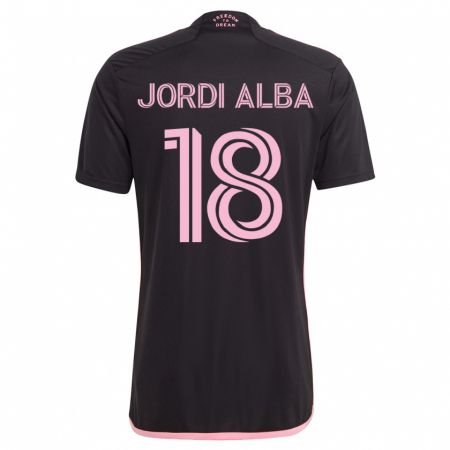Kandiny Enfant Maillot Jordi Alba #18 Noir Tenues Extérieur 2023/24 T-Shirt