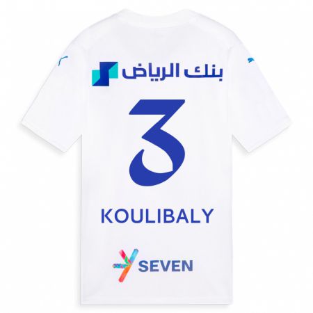 Kandiny Enfant Maillot Kalidou Koulibaly #3 Blanc Tenues Extérieur 2023/24 T-Shirt