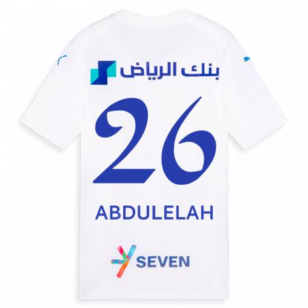 Kandiny Enfant Maillot Abdulelah Al-Malki #26 Blanc Tenues Extérieur 2023/24 T-Shirt