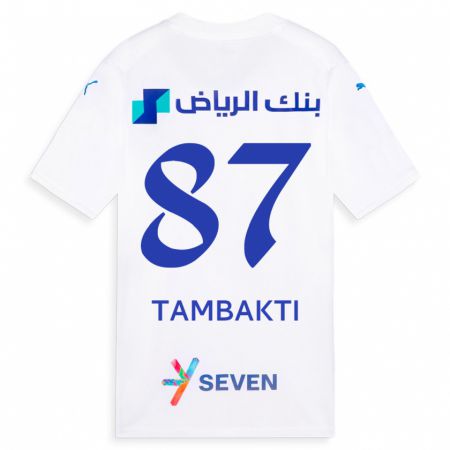 Kandiny Enfant Maillot Hassan Tambakti #87 Blanc Tenues Extérieur 2023/24 T-Shirt