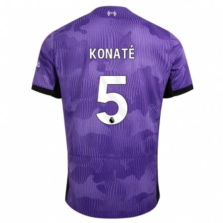 Kandiny Enfant Maillot Ibrahima Konaté #5 Violet Troisieme 2023/24 T-Shirt