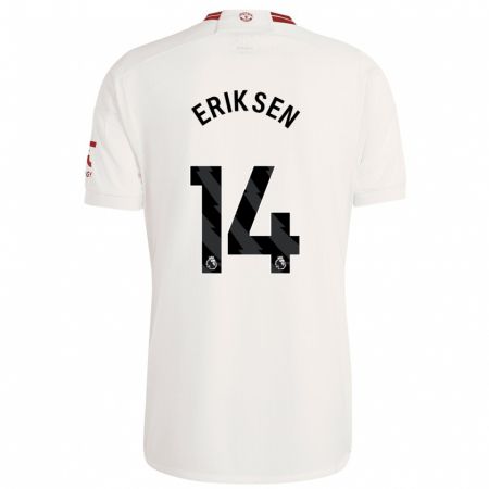 Kandiny Enfant Maillot Christian Eriksen #14 Blanc Troisieme 2023/24 T-Shirt
