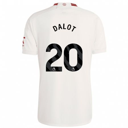 Kandiny Enfant Maillot Diogo Dalot #20 Blanc Troisieme 2023/24 T-Shirt
