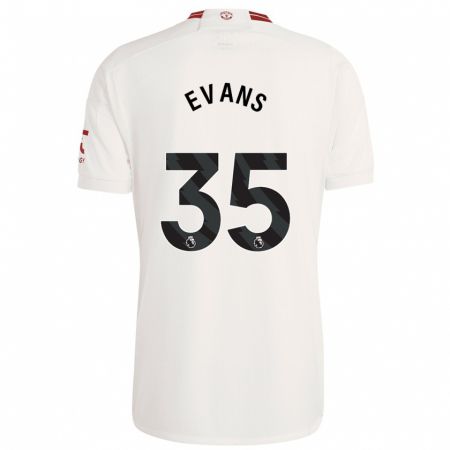 Kandiny Enfant Maillot Jonny Evans #35 Blanc Troisieme 2023/24 T-Shirt