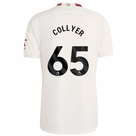 Kandiny Enfant Maillot Toby Collyer #65 Blanc Troisieme 2023/24 T-Shirt