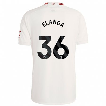 Kandiny Enfant Maillot Anthony Elanga #36 Blanc Troisieme 2023/24 T-Shirt