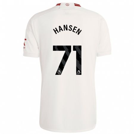 Kandiny Enfant Maillot Isak Hansen-Aaroen #71 Blanc Troisieme 2023/24 T-Shirt