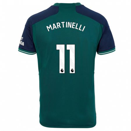 Kandiny Enfant Maillot Gabriel Martinelli #11 Vert Troisieme 2023/24 T-Shirt