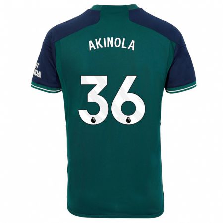 Kandiny Enfant Maillot Tim Akinola #36 Vert Troisieme 2023/24 T-Shirt