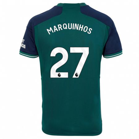 Kandiny Enfant Maillot Marquinhos #27 Vert Troisieme 2023/24 T-Shirt