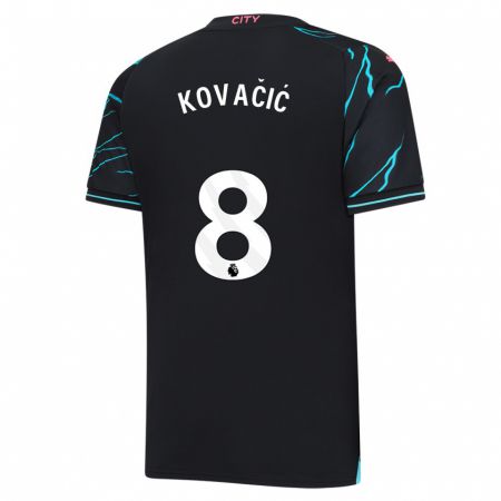 Kandiny Enfant Maillot Mateo Kovacic #8 Bleu Foncé Troisieme 2023/24 T-Shirt