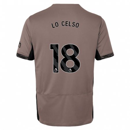 Kandiny Enfant Maillot Giovani Lo Celso #18 Beige Foncé Troisieme 2023/24 T-Shirt