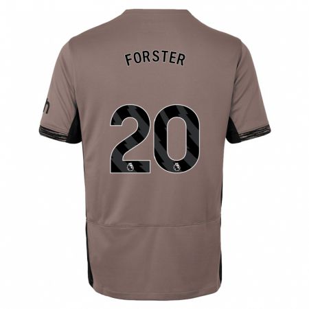 Kandiny Enfant Maillot Fraser Forster #20 Beige Foncé Troisieme 2023/24 T-Shirt