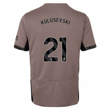 Kandiny Enfant Maillot Dejan Kulusevski #21 Beige Foncé Troisieme 2023/24 T-Shirt