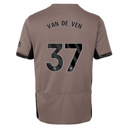 Kandiny Enfant Maillot Micky Van De Ven #37 Beige Foncé Troisieme 2023/24 T-Shirt