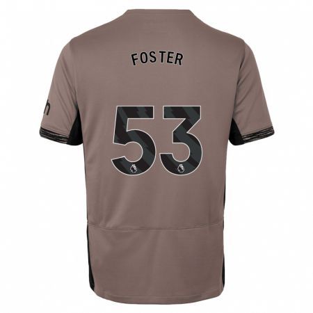 Kandiny Enfant Maillot Brooklyn Lyons-Foster #53 Beige Foncé Troisieme 2023/24 T-Shirt