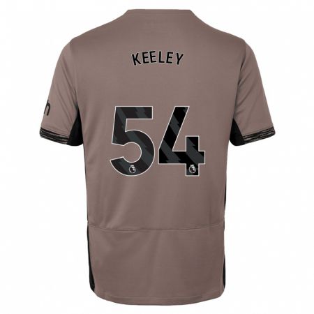 Kandiny Enfant Maillot Josh Keeley #54 Beige Foncé Troisieme 2023/24 T-Shirt