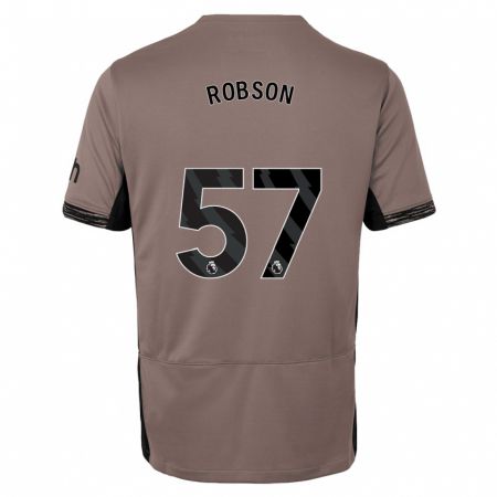 Kandiny Enfant Maillot Max Robson #57 Beige Foncé Troisieme 2023/24 T-Shirt