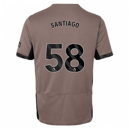 Kandiny Enfant Maillot Yago Santiago #58 Beige Foncé Troisieme 2023/24 T-Shirt
