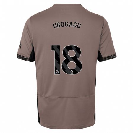 Kandiny Enfant Maillot Chioma Ubogagu #18 Beige Foncé Troisieme 2023/24 T-Shirt