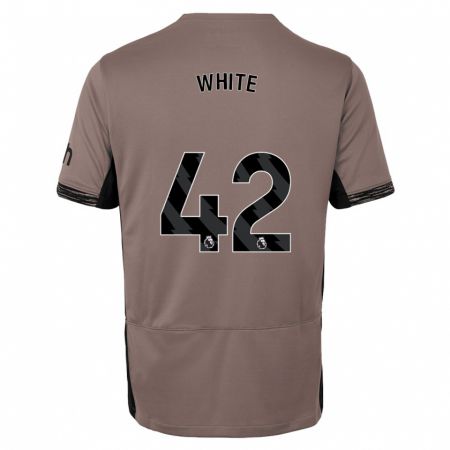 Kandiny Enfant Maillot Harvey White #42 Beige Foncé Troisieme 2023/24 T-Shirt