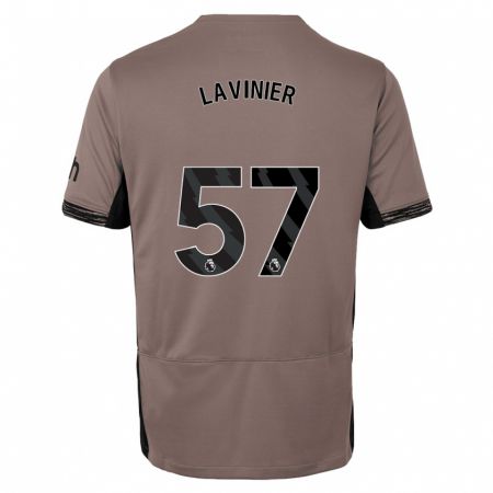 Kandiny Enfant Maillot Marcel Lavinier #57 Beige Foncé Troisieme 2023/24 T-Shirt