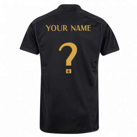 Kandiny Enfant Maillot Votre Nom #0 Noir Troisieme 2023/24 T-Shirt