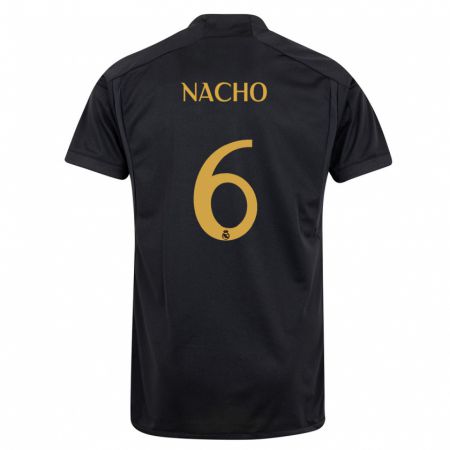 Kandiny Enfant Maillot Nacho Fernández #6 Noir Troisieme 2023/24 T-Shirt