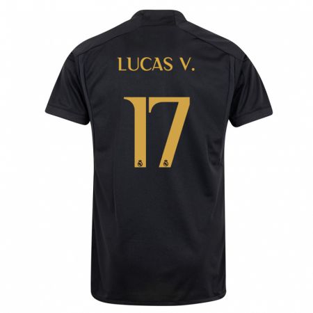 Kandiny Enfant Maillot Lucas Vázquez #17 Noir Troisieme 2023/24 T-Shirt