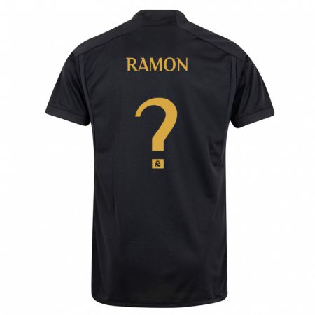 Kandiny Enfant Maillot Jacobo Ramón #0 Noir Troisieme 2023/24 T-Shirt