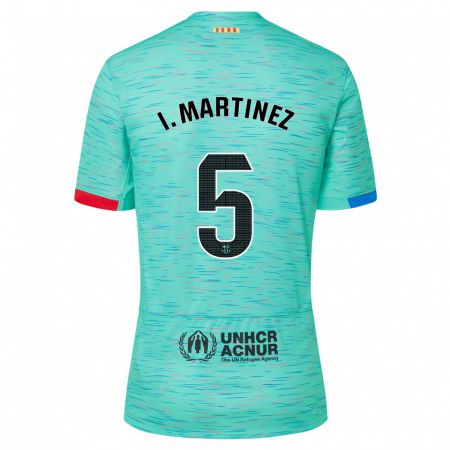 Kandiny Enfant Maillot Iñigo Martínez #5 Aqua Clair Troisieme 2023/24 T-Shirt