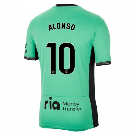 Kandiny Enfant Maillot Javi Alonso #10 Vert Printanier Troisieme 2023/24 T-Shirt