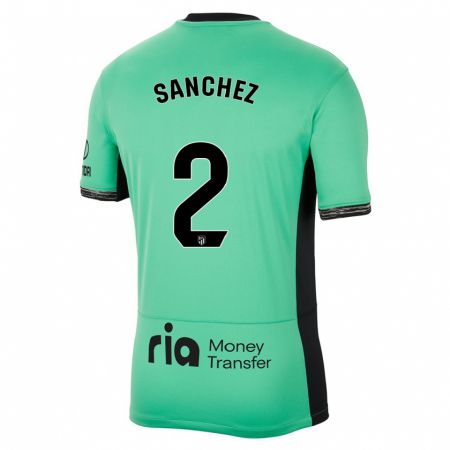 Kandiny Enfant Maillot Ricard Sanchez #2 Vert Printanier Troisieme 2023/24 T-Shirt