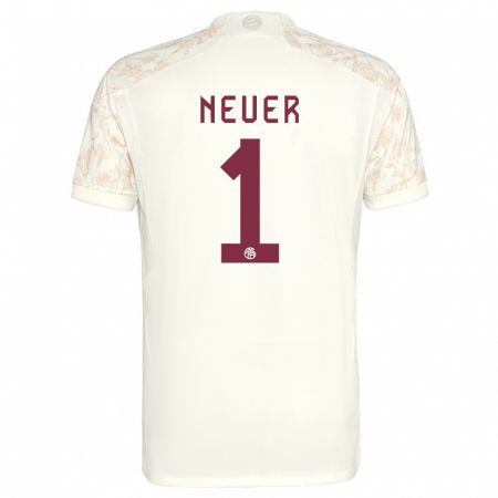 Kandiny Enfant Maillot Manuel Neuer #1 Blanc Cassé Troisieme 2023/24 T-Shirt