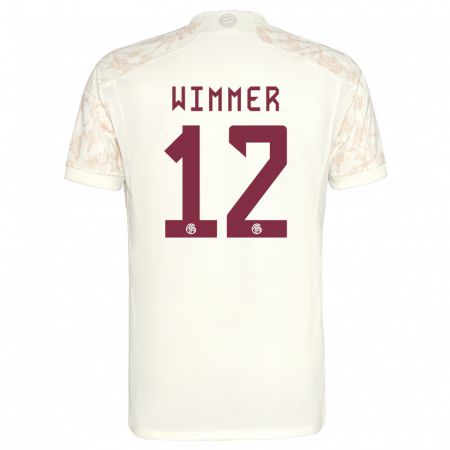 Kandiny Enfant Maillot Benedikt Wimmer #12 Blanc Cassé Troisieme 2023/24 T-Shirt