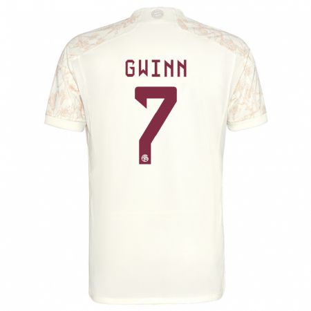 Kandiny Enfant Maillot Giulia Gwinn #7 Blanc Cassé Troisieme 2023/24 T-Shirt