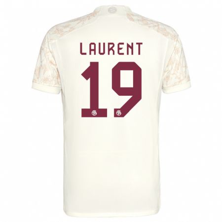 Kandiny Enfant Maillot Emelyne Laurent #19 Blanc Cassé Troisieme 2023/24 T-Shirt