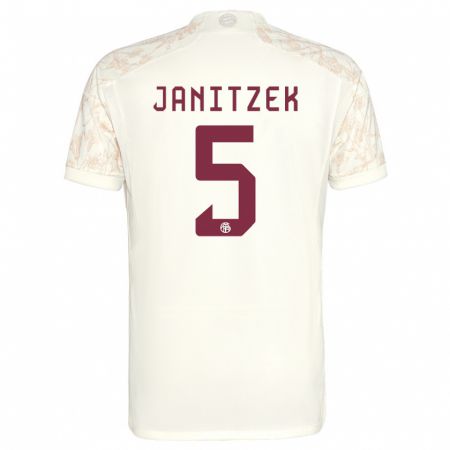 Kandiny Enfant Maillot Justin Janitzek #5 Blanc Cassé Troisieme 2023/24 T-Shirt