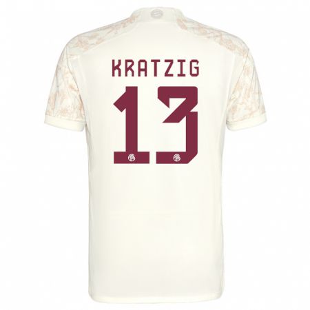 Kandiny Enfant Maillot Frans Kratzig #13 Blanc Cassé Troisieme 2023/24 T-Shirt