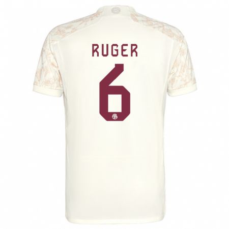 Kandiny Enfant Maillot Kurt Ruger #6 Blanc Cassé Troisieme 2023/24 T-Shirt