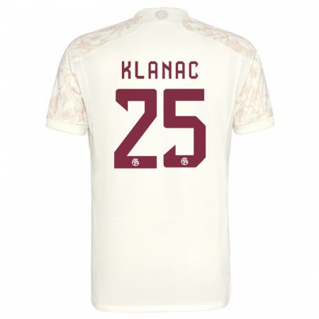 Kandiny Enfant Maillot Luka Klanac #25 Blanc Cassé Troisieme 2023/24 T-Shirt
